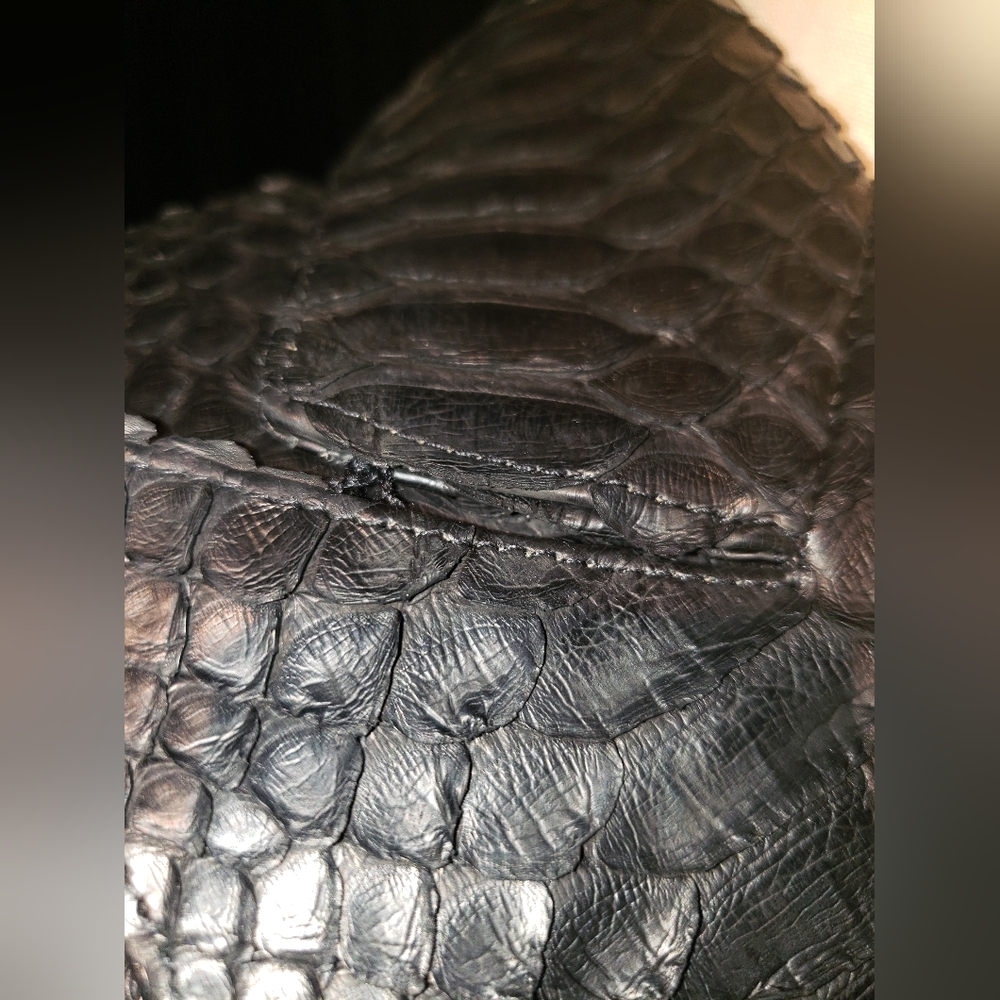 Genuine 100% Python snakeskin jet black blazer ja… - image 6